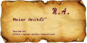 Meier Anikó névjegykártya